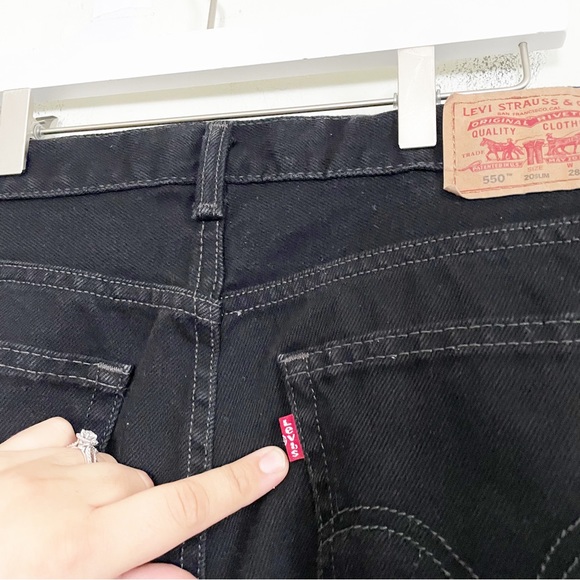 Levi’s 550 Relaxed Fit Jeans Hand Painted Flames Black Goth Punk Unisex Size 28 - Picture 6 of 8